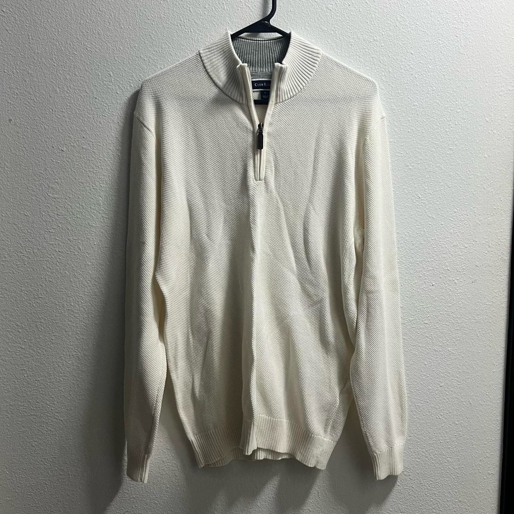 Cream quarter zip sweater